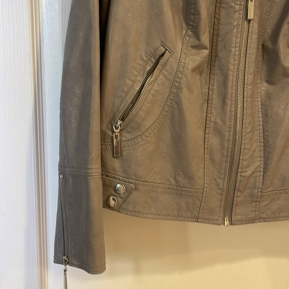 Apt 9 Moto Jacket Grey Size X-Large - image 3